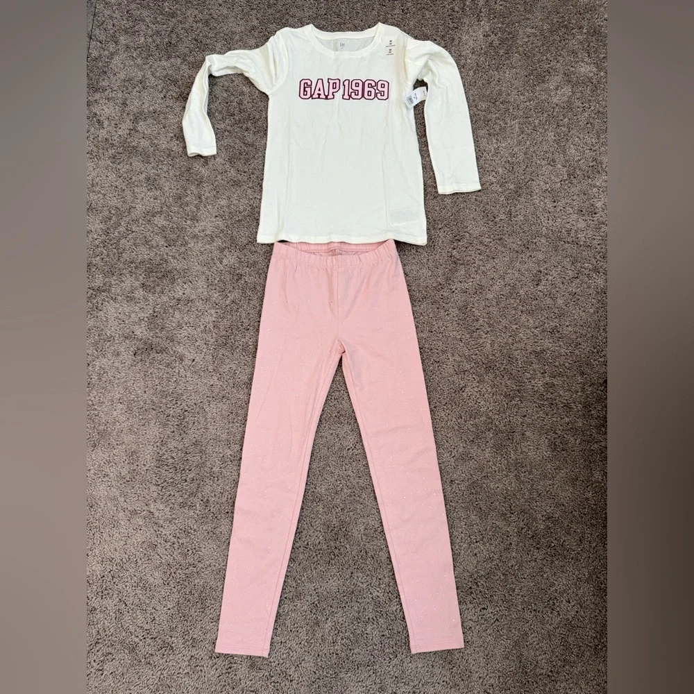 GAP Kids Cream Top and Pink Bottom Set